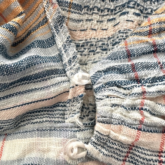 Free People Plaid Boho Crop Blouse Size M - Picture 12 of 16